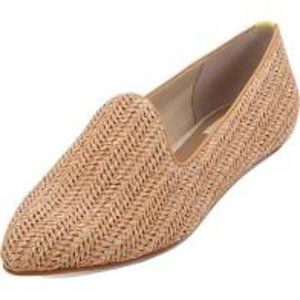 DOLCE VITA GAIL RAFFIA SLIP ON SMOKING LOAFERS 10